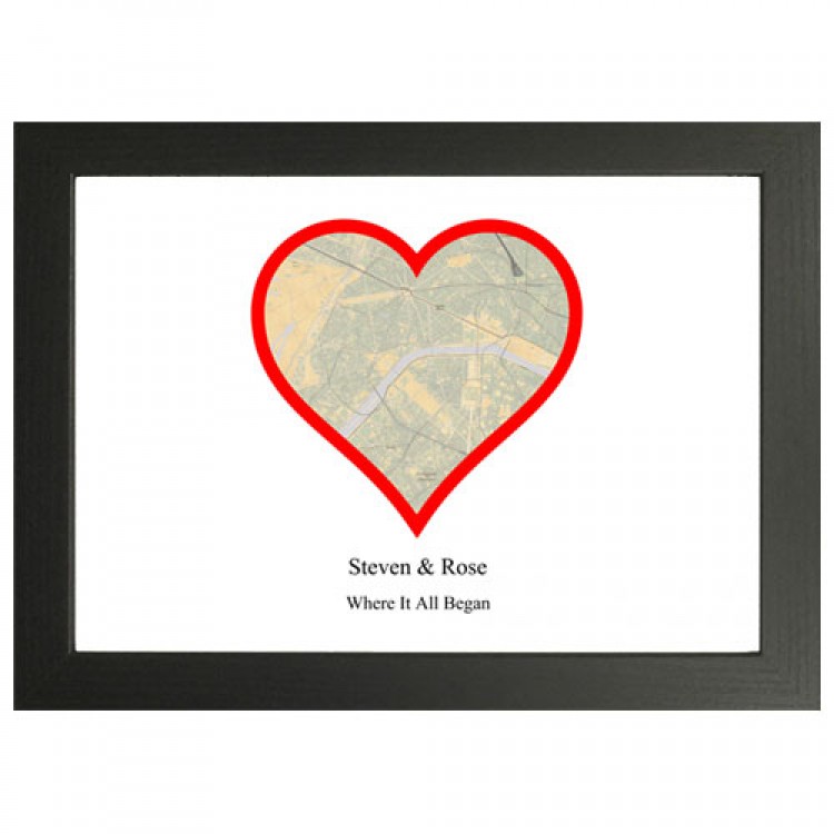 Map Heart Print